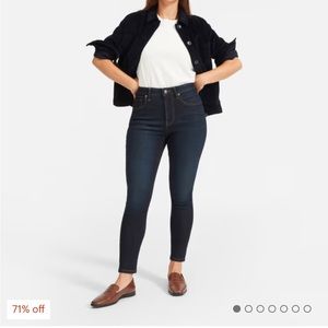 Everlane The Curvy High Rise Skinny Jean, Dark Blue Wash, Size 31 Crop